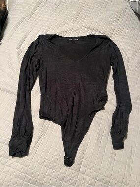 Abercrombie & fitch Black V-Neck Long Sleeve Bodysuit - Women Tops